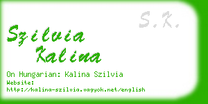 szilvia kalina business card